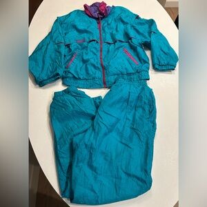 Vintage 80s R.E. Sport Rivers Edge Warm Up Track Suit Fits L Shoulder Pads